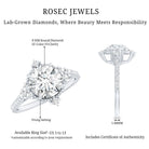 8 mm Lab Grown Diamond Vintage Inspired Engagement Ring Lab - ( EF-VS ) - Rosec Jewels