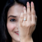 Certified Lab Grown Diamond 8 MM Simple Engagement Ring With Side Stones Lab - ( EF-VS ) - Rosec Jewels