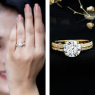 Certified Lab Grown Diamond 8 MM Simple Engagement Ring With Side Stones Lab - ( EF-VS ) - Rosec Jewels