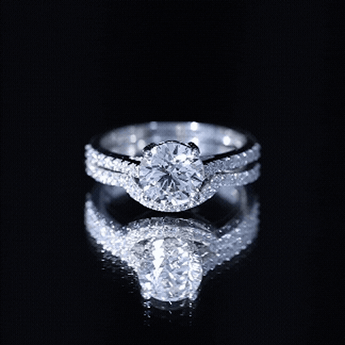 Rosec Jewels-Lab Grown Diamond 8 MM Round Engagement Ring With Ring Guard