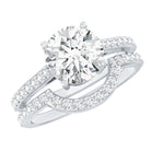 Rosec Jewels-Lab Grown Diamond 8 MM Round Engagement Ring With Ring Guard