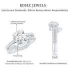 Rosec Jewels-Lab Grown Diamond 8 MM Round Engagement Ring With Ring Guard