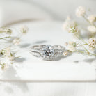 Rosec Jewels-Lab Grown Diamond 8 MM Round Engagement Ring With Ring Guard