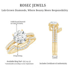 Rosec Jewels-Lab Grown Diamond 8 MM Round Engagement Ring With Ring Guard