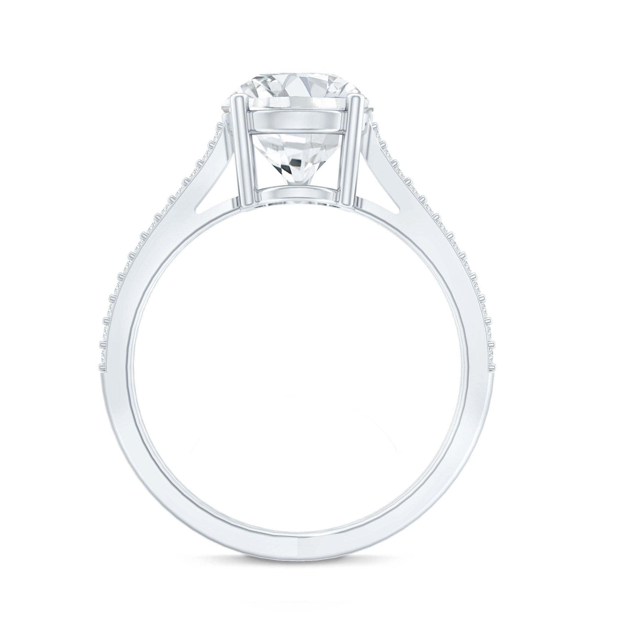 Rosec Jewels-Certified 8 mm Lab Grown Diamond Split Shank Engagement Ring