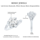2 Carat Lab Grown Diamond Vintage Floral Engagement Ring Lab - ( EF-VS ) - Rosec Jewels
