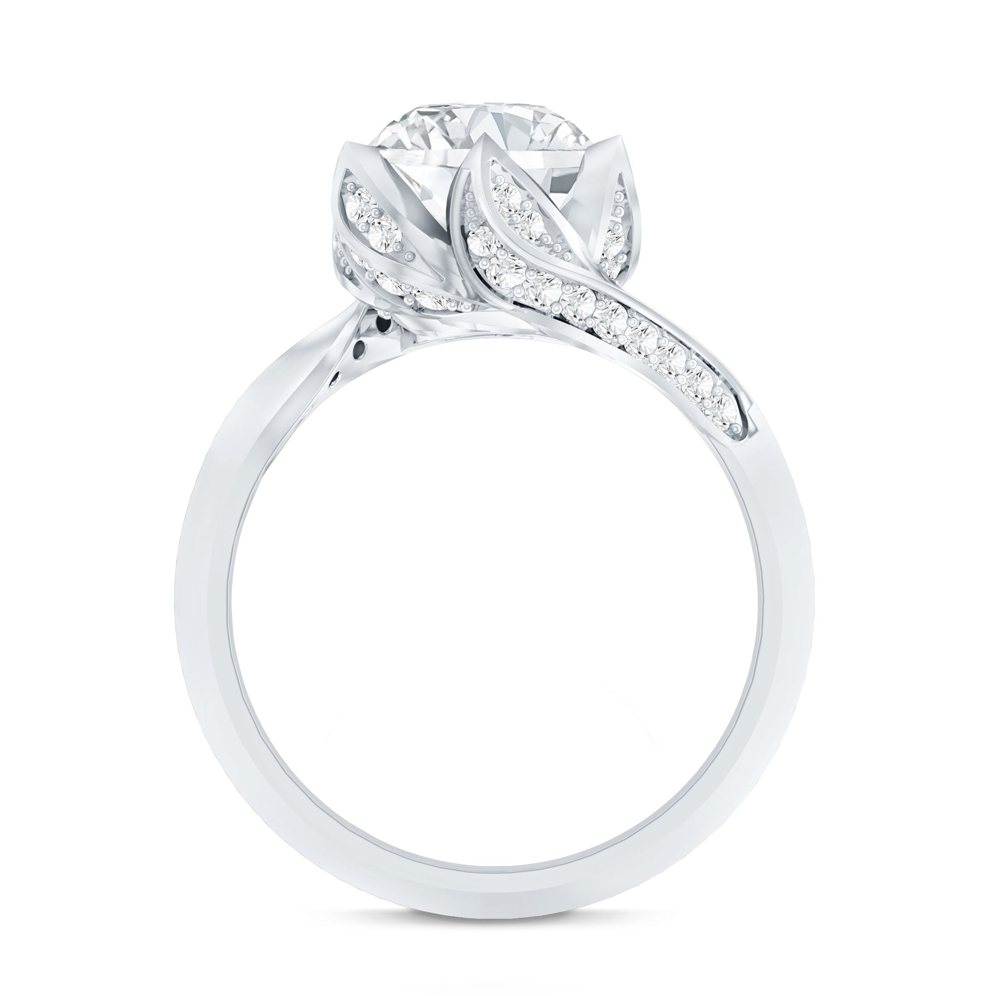 2 Carat Lab Grown Diamond Vintage Floral Engagement Ring Lab - ( EF-VS ) - Rosec Jewels