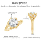 2 Carat Lab Grown Diamond Vintage Floral Engagement Ring Lab - ( EF-VS ) - Rosec Jewels