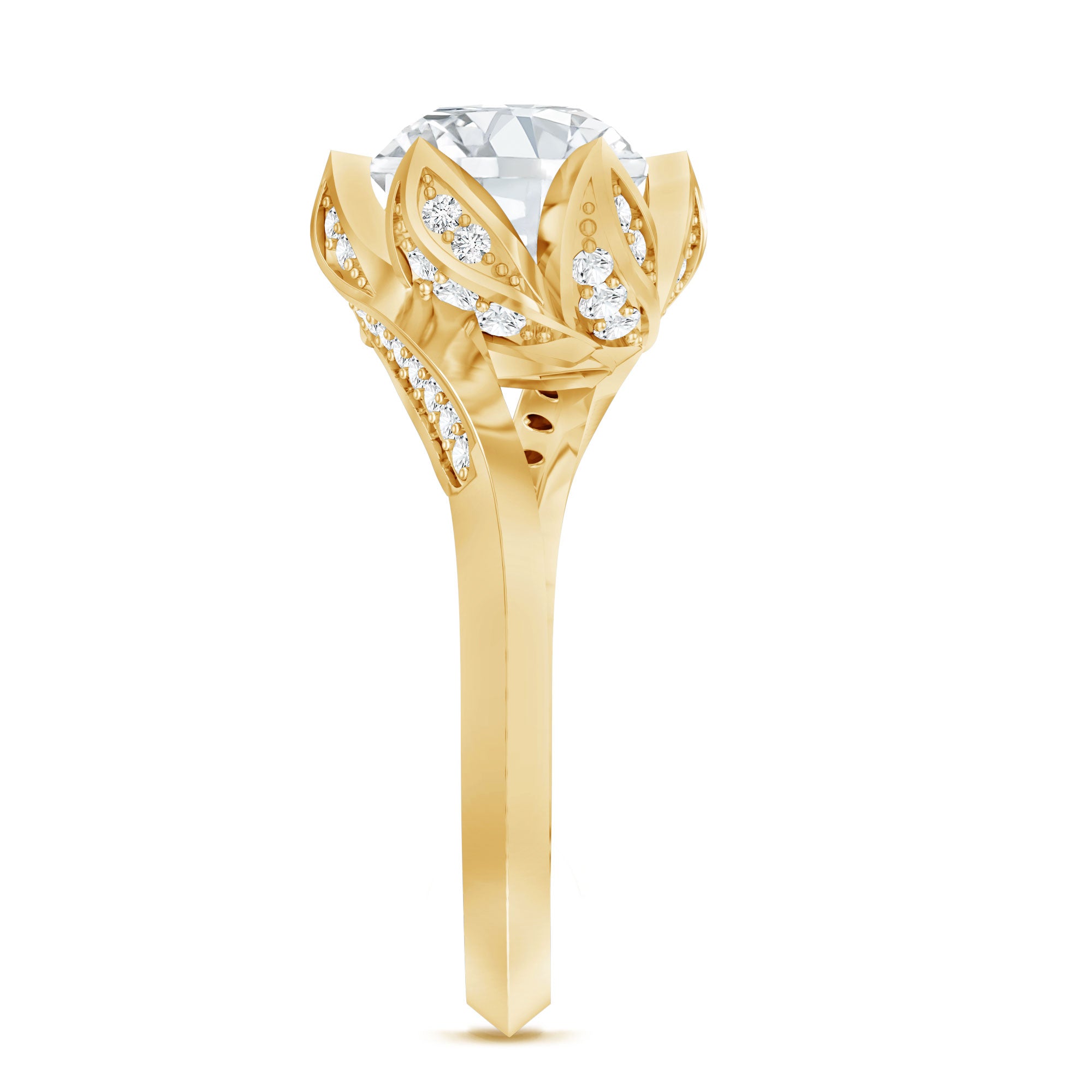 2 Carat Lab Grown Diamond Vintage Floral Engagement Ring Lab - ( EF-VS ) - Rosec Jewels