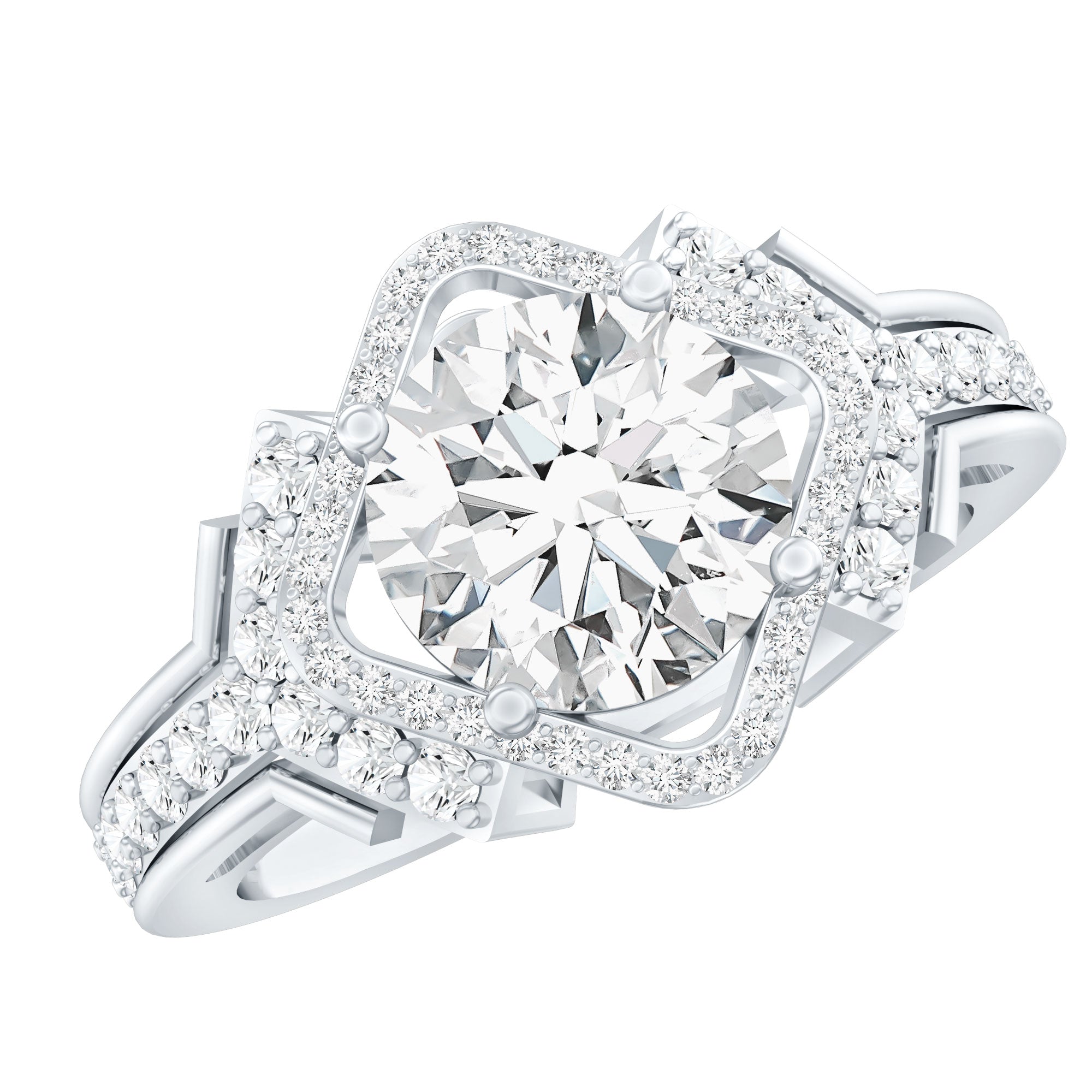 Certified 8 MM Lab Grown Diamond Vintage Style Engagement Ring Lab - ( EF-VS ) - Rosec Jewels