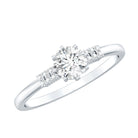 Certified 5 MM Lab Grown Diamond Non Traditional Engagement Ring Lab - ( EF-VS ) - Rosec Jewels