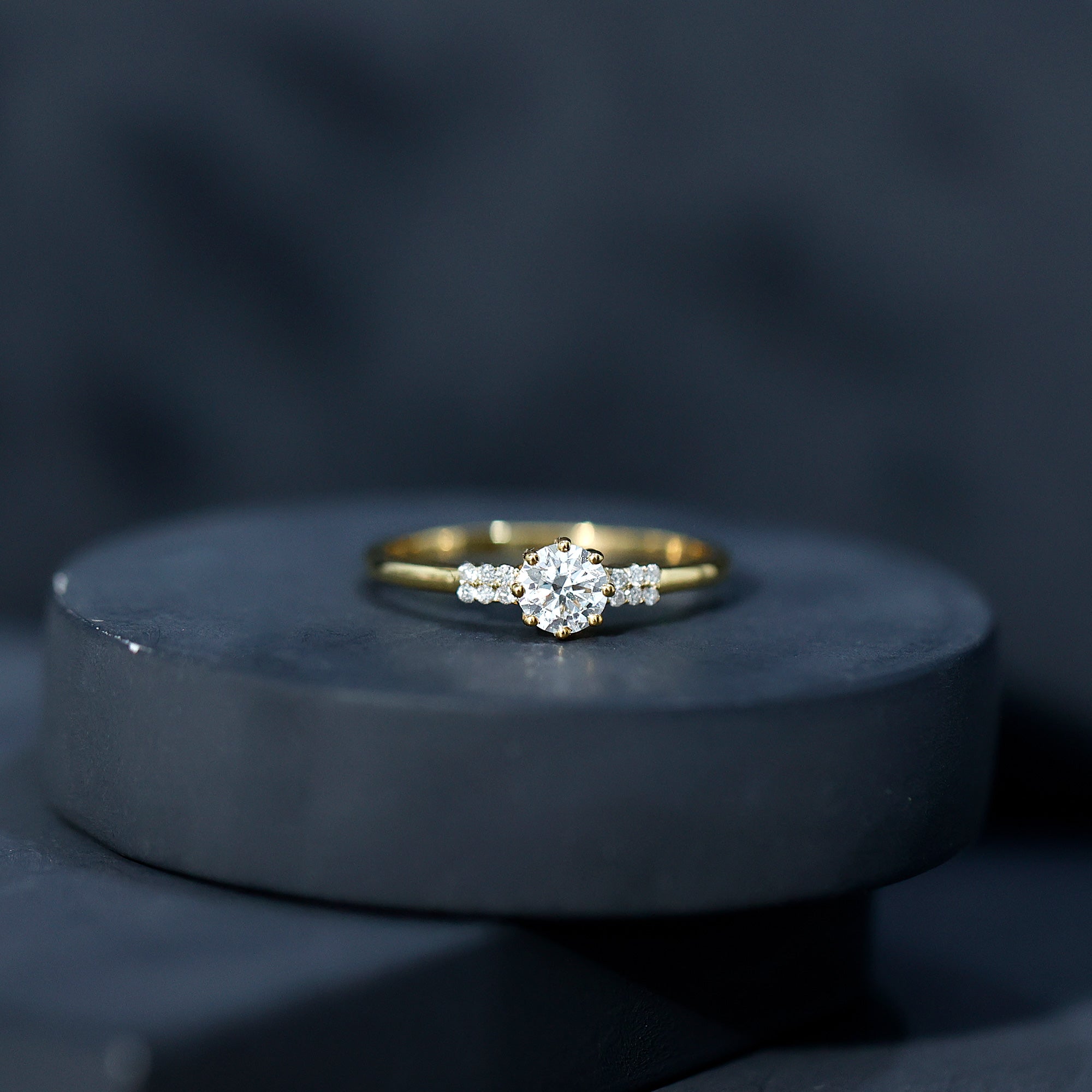 Certified 5 MM Lab Grown Diamond Non Traditional Engagement Ring Lab - ( EF-VS ) - Rosec Jewels