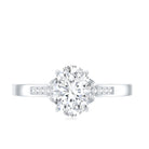 Certified 6X8 MM Oval Lab Grown Diamond Solitaire Engagement Ring Lab - ( EF-VS ) - Rosec Jewels