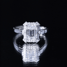 Certified 1 Carat Lab Grown Diamond Emerald Cut Engagement Ring Lab - ( EF-VS ) - Rosec Jewels