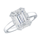 Certified 1 Carat Lab Grown Diamond Emerald Cut Engagement Ring Lab - ( EF-VS ) - Rosec Jewels