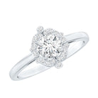 Certified 5 MM Lab Grown Diamond Unique Engagement Ring Lab - ( EF-VS ) - Rosec Jewels