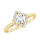 Certified 5 MM Lab Grown Diamond Unique Engagement Ring Lab - ( EF-VS ) - Rosec Jewels
