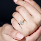 Certified 5 MM Lab Grown Diamond Unique Engagement Ring Lab - ( EF-VS ) - Rosec Jewels