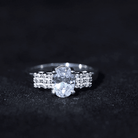 Certified 6X8 MM Oval Lab Grown Diamond Designer Engagement Ring Lab - ( EF-VS ) - Rosec Jewels