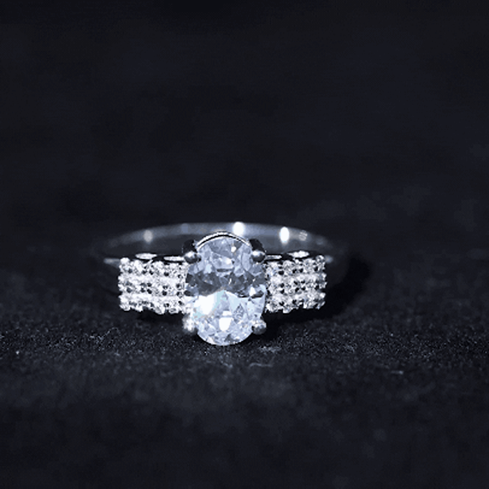 Certified 6X8 MM Oval Lab Grown Diamond Designer Engagement Ring Lab - ( EF-VS ) - Rosec Jewels