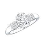 Certified 6X8 MM Oval Lab Grown Diamond Designer Engagement Ring Lab - ( EF-VS ) - Rosec Jewels