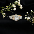 Certified 1.2 Carat Oval Lab Grown Diamond Split Shank Engagement Ring Lab - ( EF-VS ) - Rosec Jewels