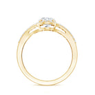 Certified 6X8 MM Oval Lab Grown Diamond Split Shank Engagement Ring Lab - ( EF-VS ) - Rosec Jewels