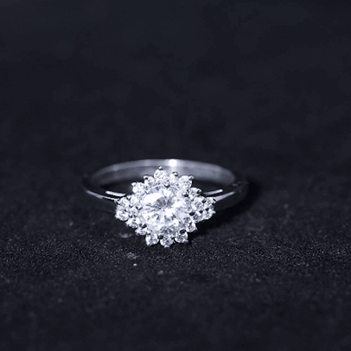 Rosec Jewels-Certified 1 Carat Lab Grown Diamond Halo Engagement Ring