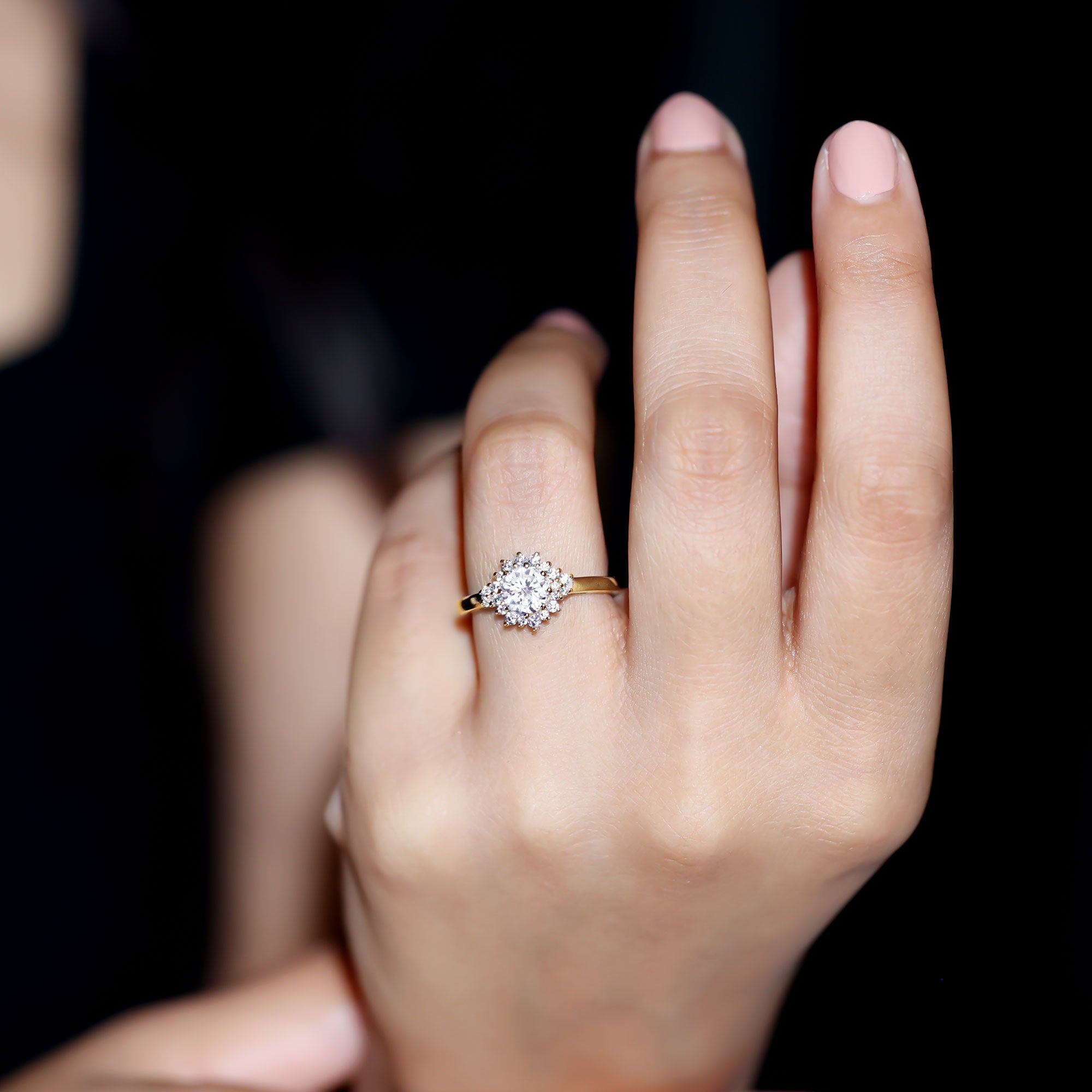 Rosec Jewels-Certified 1 Carat Lab Grown Diamond Halo Engagement Ring