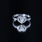 Certified Lab 5MM Heart Diamond Halo Engagement Ring Lab - ( EF-VS ) - Rosec Jewels