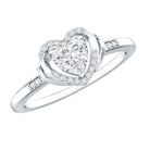 Certified Lab 5MM Heart Diamond Halo Engagement Ring Lab - ( EF-VS ) - Rosec Jewels