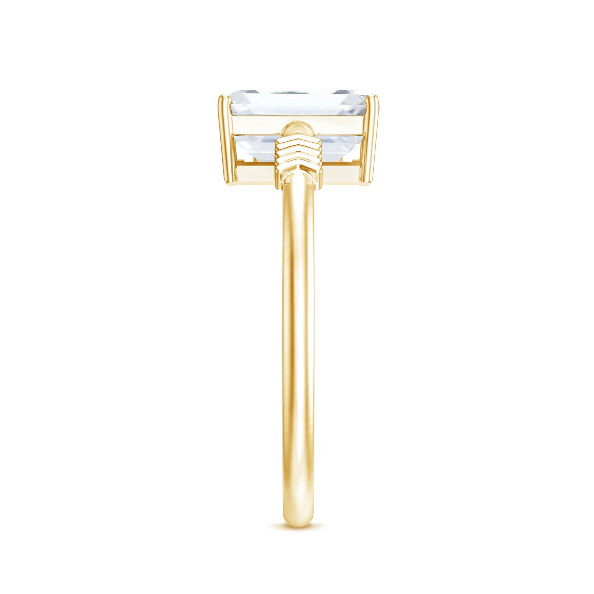 Lab Grown Diamond Emerald Cut Designer Engagement Ring Lab - ( EF-VS ) - Rosec Jewels
