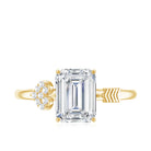 Lab Grown Diamond Emerald Cut Designer Engagement Ring Lab - ( EF-VS ) - Rosec Jewels