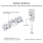 Certified Lab Grown Diamond Half Eternity Anniversary Ring For Women Lab - ( EF-VS ) - Rosec Jewels