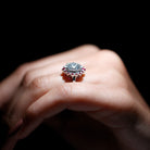 Certified Lab 8 mm Diamond Ruby Halo Engagement Ring For Women Lab - ( EF-VS ) - Rosec Jewels