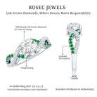 Lab Grown Diamond Crossover Engagement Ring with Emerald Lab - ( EF-VS ) - Rosec Jewels