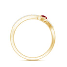 Natural Ruby Heart Promise Ring with Diamond Split Shank AAA - Rosec Jewels