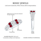 Lab Grown Diamond 5 MM Princess Cut Engagement Ring With Ruby Lab - ( EF-VS ) - Rosec Jewels