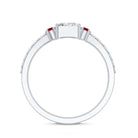 Lab Grown Diamond 5 MM Princess Cut Engagement Ring With Ruby Lab - ( EF-VS ) - Rosec Jewels