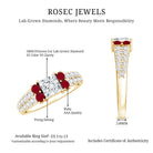 Lab Grown Diamond 5 MM Princess Cut Engagement Ring With Ruby Lab - ( EF-VS ) - Rosec Jewels