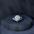 Certified Lab Grown Diamond 2 Carat Engagement Ring With Emerald Enhancer Lab - ( EF-VS ) - Rosec Jewels