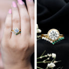 Certified Lab Grown Diamond 2 Carat Engagement Ring With Emerald Enhancer Lab - ( EF-VS ) - Rosec Jewels