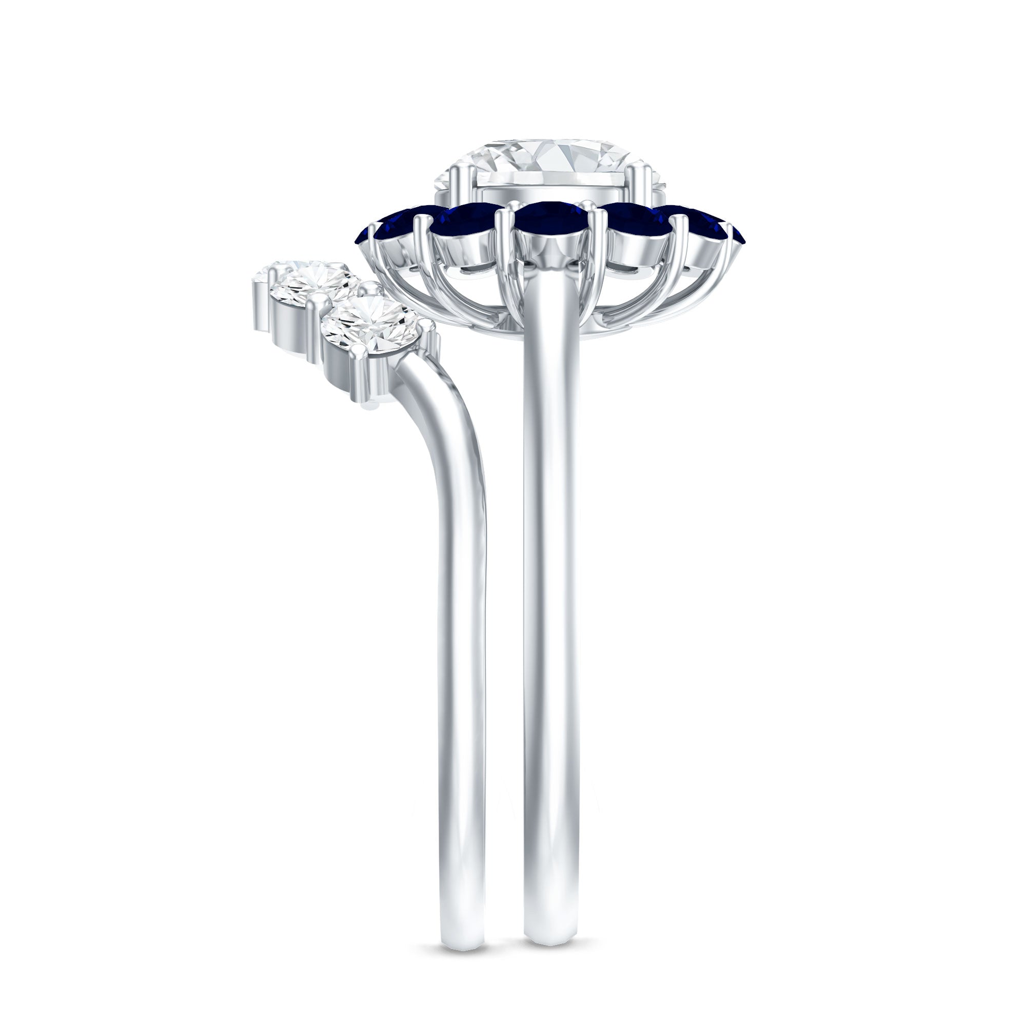 Certified 7 MM Lab Grown Diamond Engagement Ring with Enhancer Lab - ( EF-VS ) - Rosec Jewels