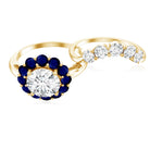 Certified 7 MM Lab Grown Diamond Engagement Ring with Enhancer Lab - ( EF-VS ) - Rosec Jewels
