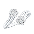Rosec Jewels-Certified Lab Grown Diamond Flower Wrap Engagement Ring