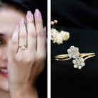Rosec Jewels-Certified Lab Grown Diamond Flower Wrap Engagement Ring