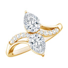 Certified Lab Grown Diamond 2 Stone Engagement Ring For Women Lab - ( EF-VS ) - Rosec Jewels