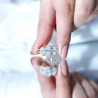 Certified Oval Lab Grown Diamond Three Stone Engagement Ring Lab - ( EF-VS ) - Rosec Jewels