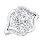 Certified Lab Grown Diamond Flower Statement Ring Lab - ( EF-VS ) - Rosec Jewels