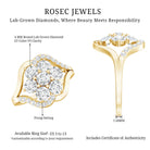 Certified Lab Grown Diamond Flower Statement Ring Lab - ( EF-VS ) - Rosec Jewels